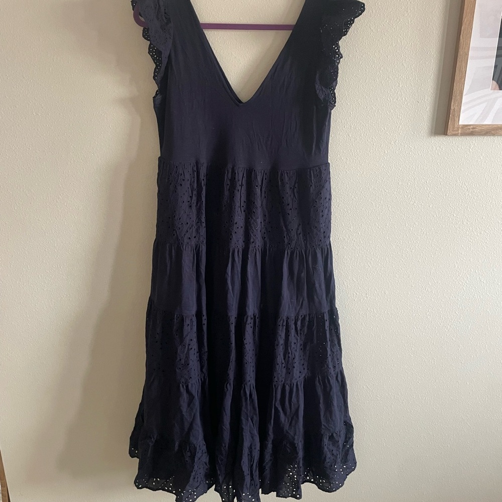 Boden Navy Blue Eyelet Dress
